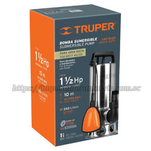 Cargar imagen en el visor de la galería, Bomba Sumergible TRUPER Metálica Inoxidable Agua Sucia 1 ½ HP. Importadora Marvin