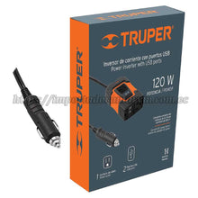 Cargar imagen en el visor de la galería, Inversor TRUPER 120W Convierte Corriente de Auto a Doméstica. Importadora Marvin