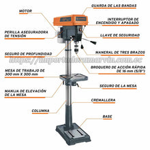 Cargar imagen en el visor de la galería, Taladro Pedestal TRUPER HP ⅝” x 15", 1 HP. Importadora Marvin