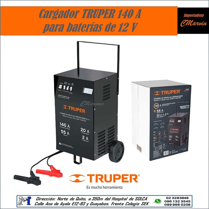 Cargador para Baterías TRUPER 140A, 12V