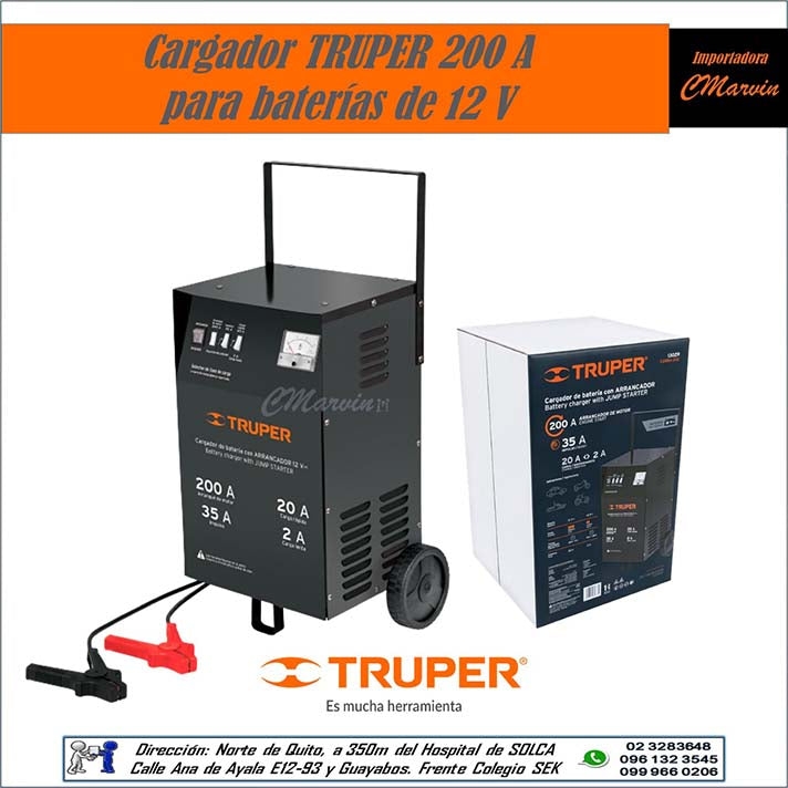 Cargador para Baterías TRUPER 200A, 12V