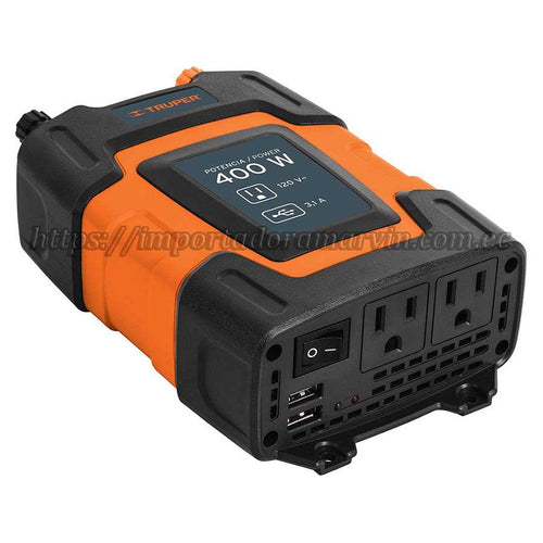 Inversor TRUPER 400 Convierte Corriente de Auto a Doméstica. Importadora Marvin