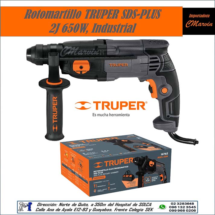 Rotomartillo TRUPER SDS-PLUS 2J 650W, Industrial