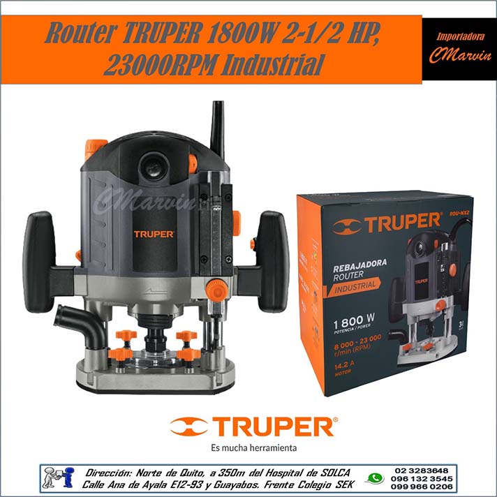 Tupi TRUPER, Router 1800W 2-1/2 HP Industrial